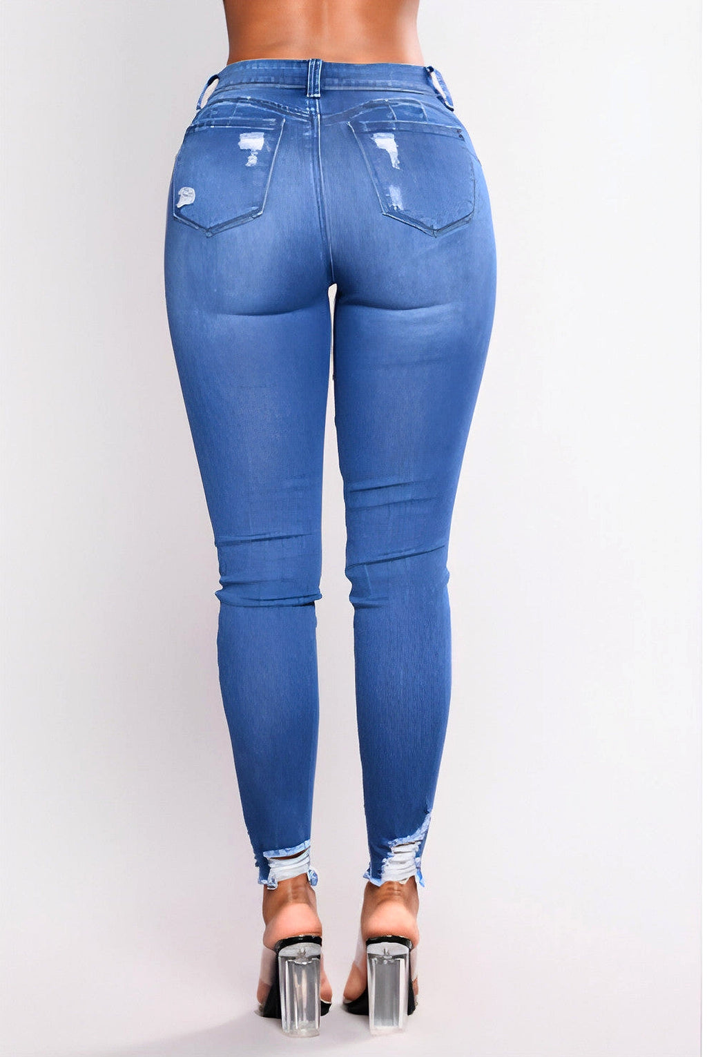 High waist stretch slim pencil feet pants - enhanced image 6