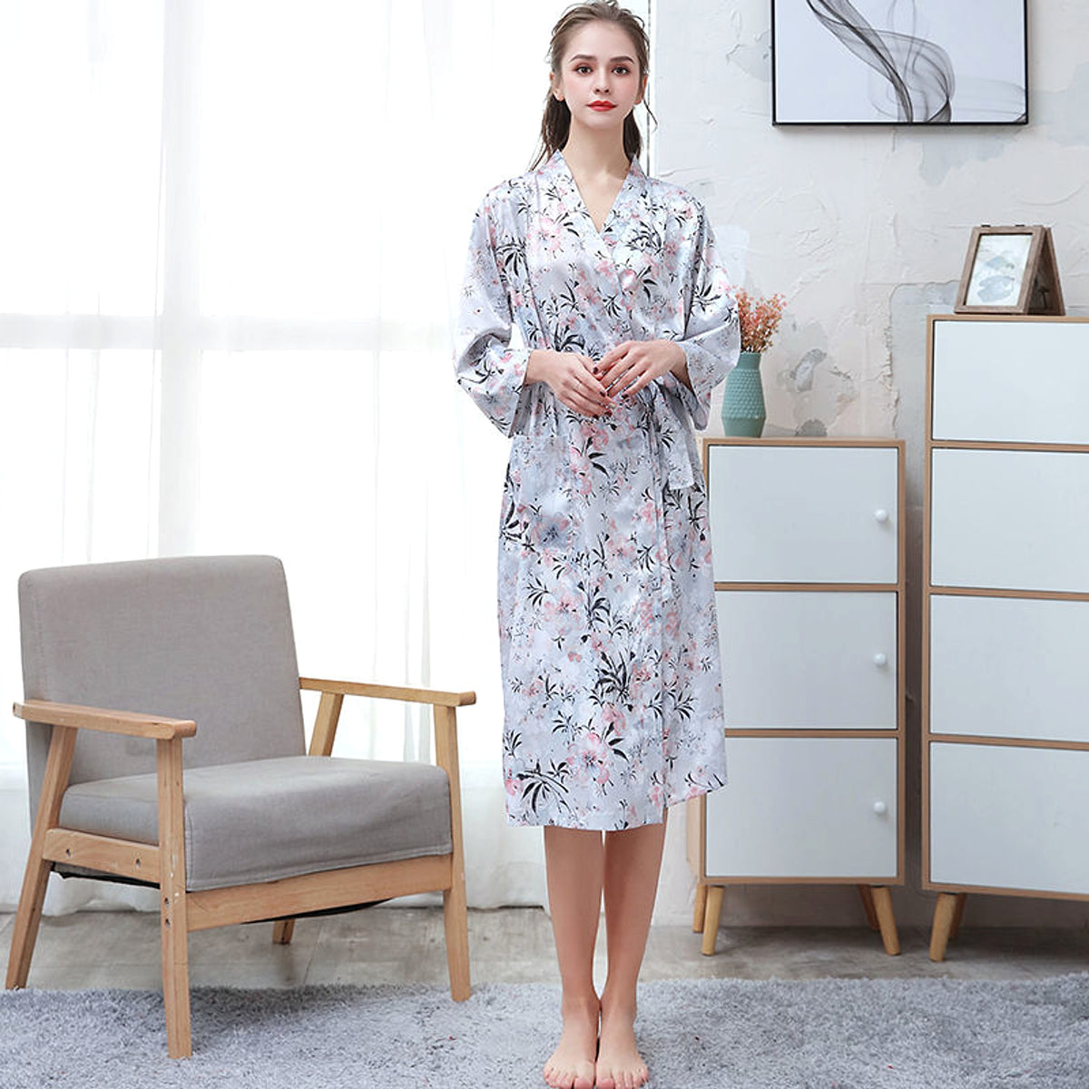 Ice Silk Couple Pajamas - enhanced image 6