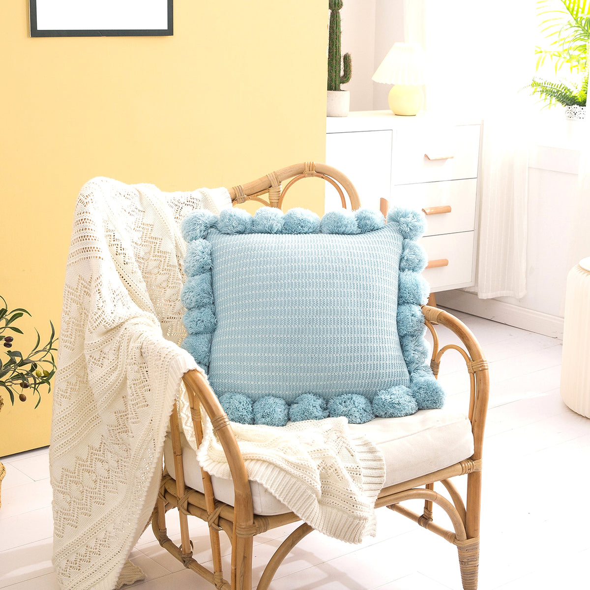 Ins Wind Big Ball Ball Nordic Knitted Pillow Pillow - enhanced image 6