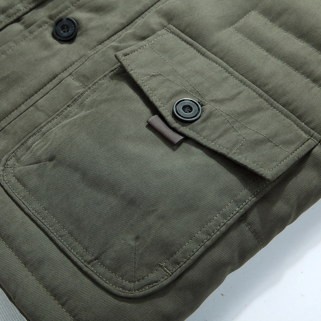 Jacket Fleece-lined Thickened Military Coat For Men - enhanced image 6