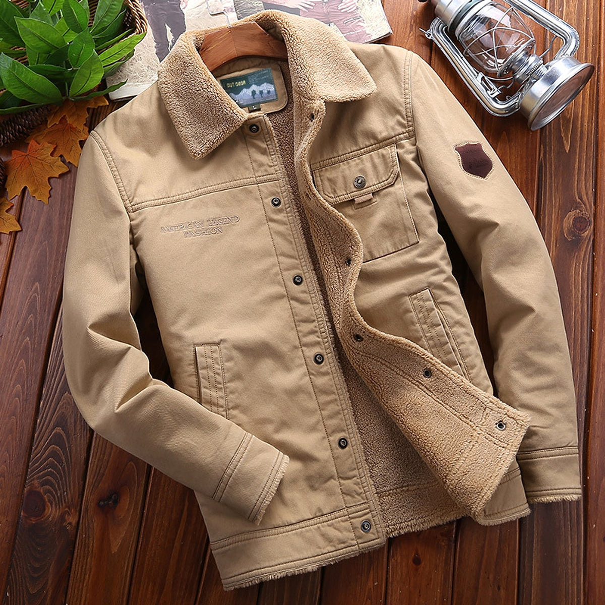 A.1 Jacket Plus Velvet Padded Winter Lapel Men - enhanced image 6