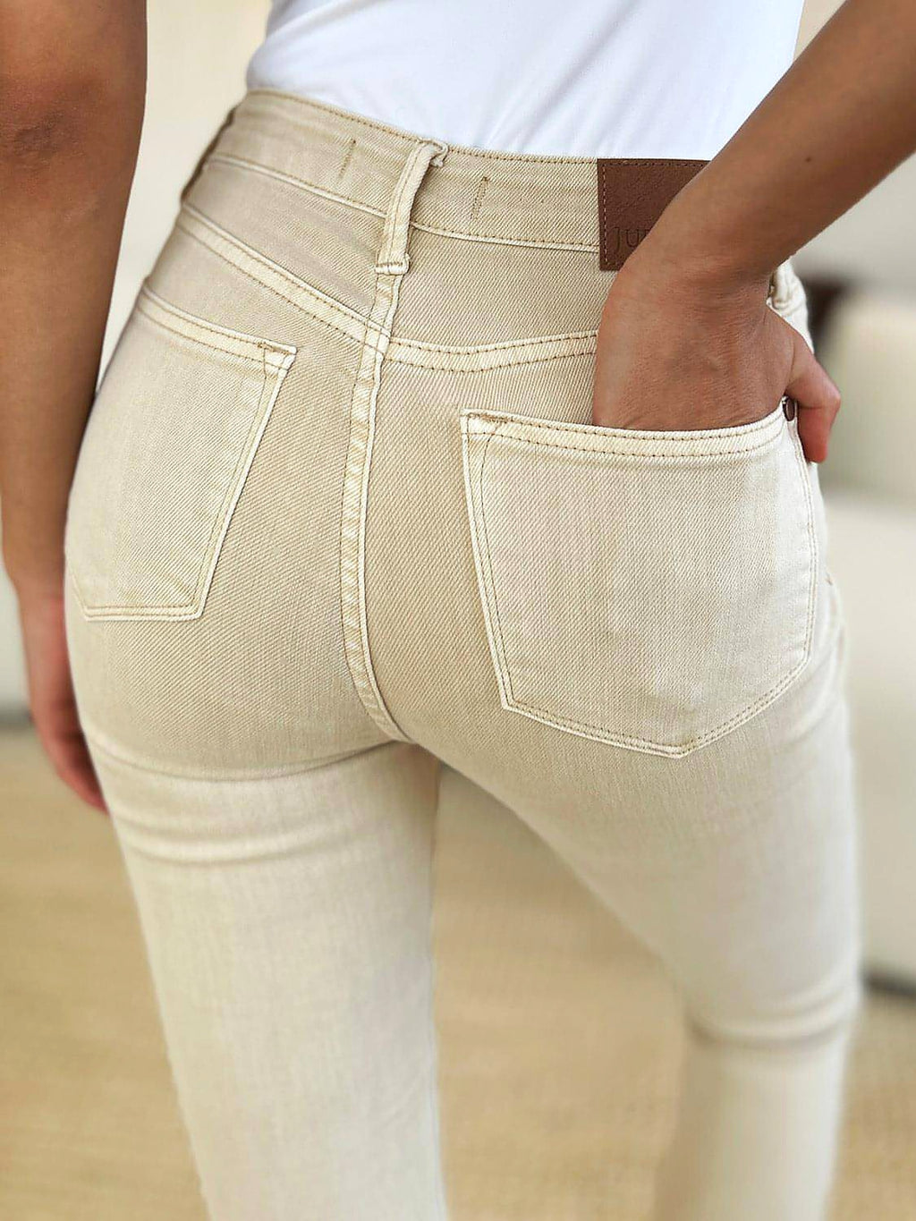 Judy Blue Full Size Garment Dyed Tummy Control Skinny Jeans - enhanced image 6