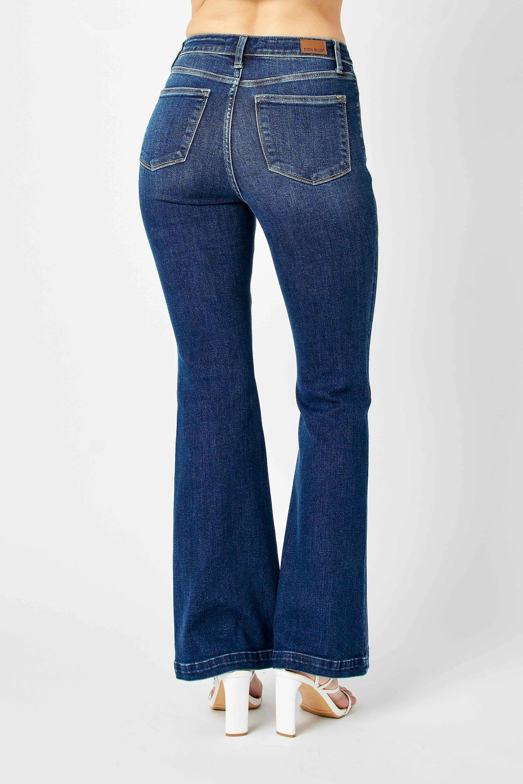 Judy Blue Full Size Hw Angled Side Seam Detail Flare Jeans Plus Size - enhanced image 6