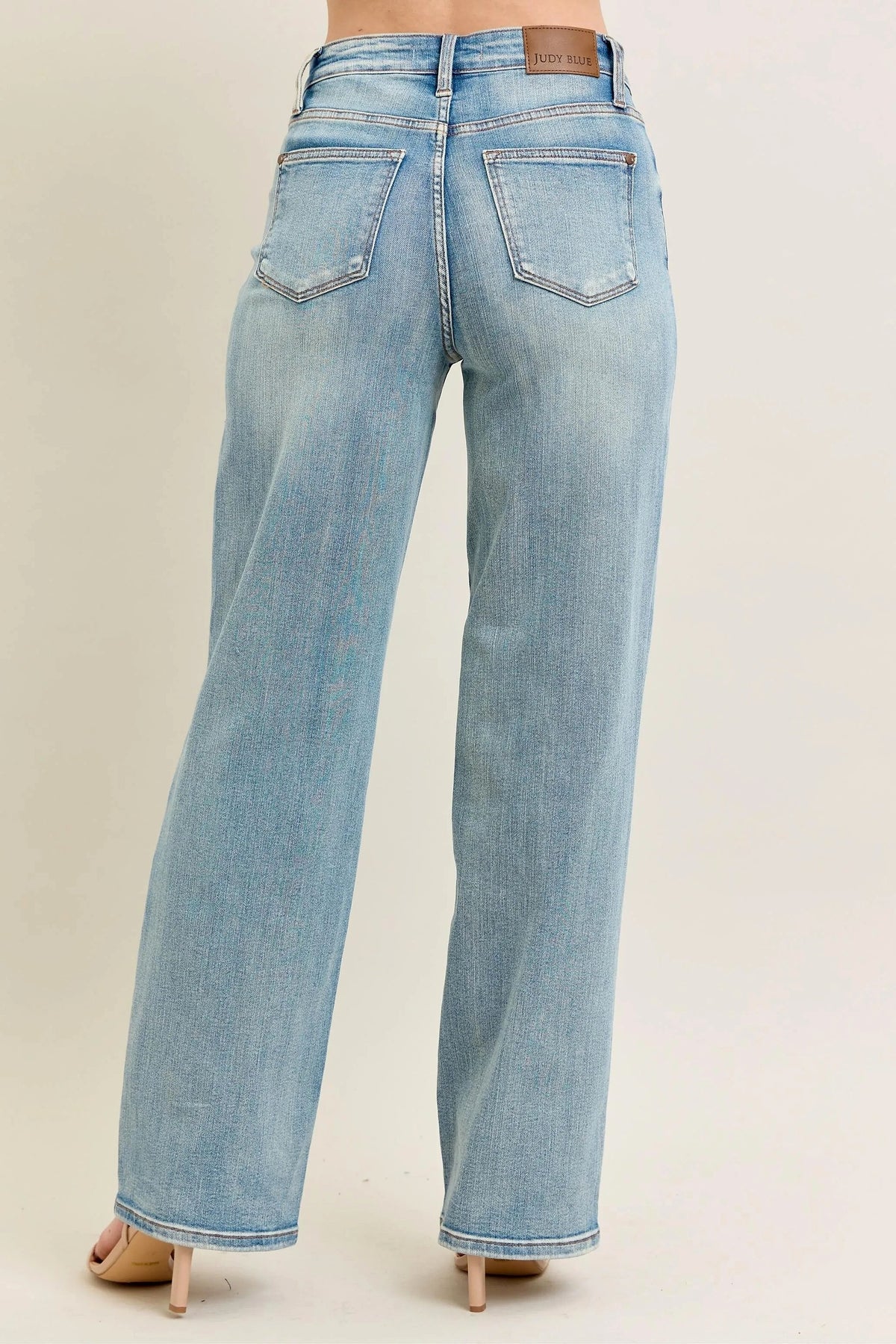 Judy Blue Full Size Hw Destroy & Knee Patch Straight Jeans Plus Size - enhanced image 6