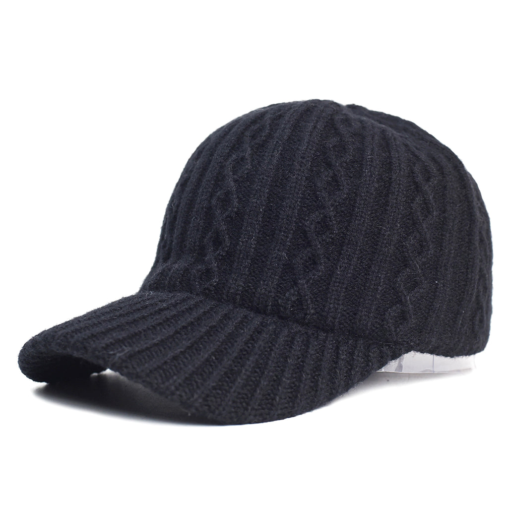 Knitting Wool Baseball Cap Korean Warm Solid Color Light Plate Peaked Cap - enhanced image 6