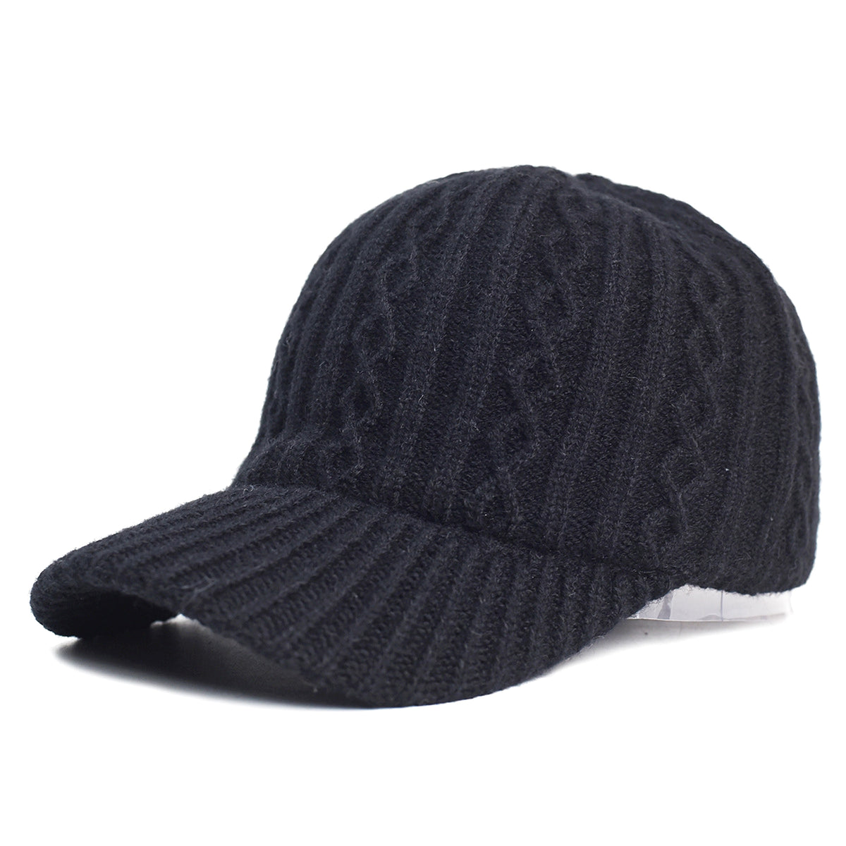 Knitting Wool Baseball Cap Korean Warm Solid Color Light Plate Peaked Cap - enhanced image 6