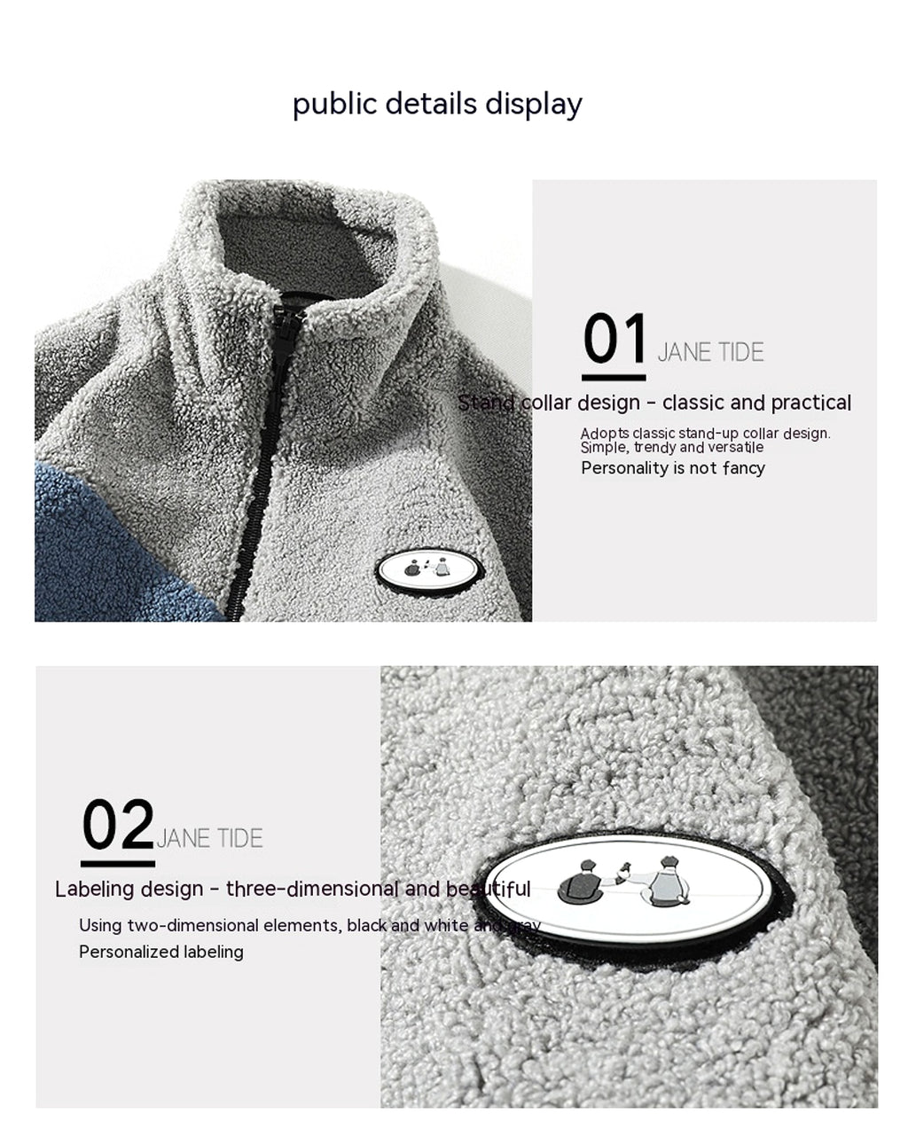 Lambswool Stand Collar Jacket Men - enhanced image 6