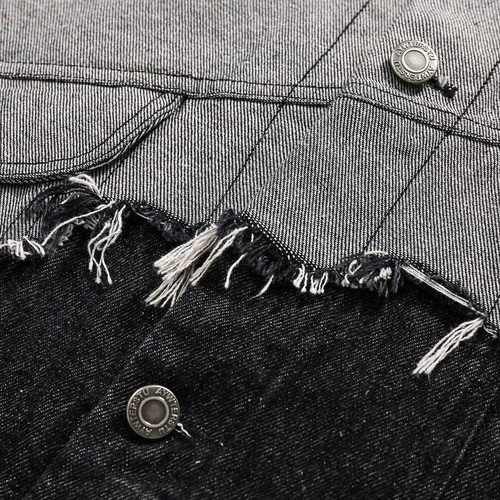 Lapel Denim Jacket For Men And Women - enhanced image 6