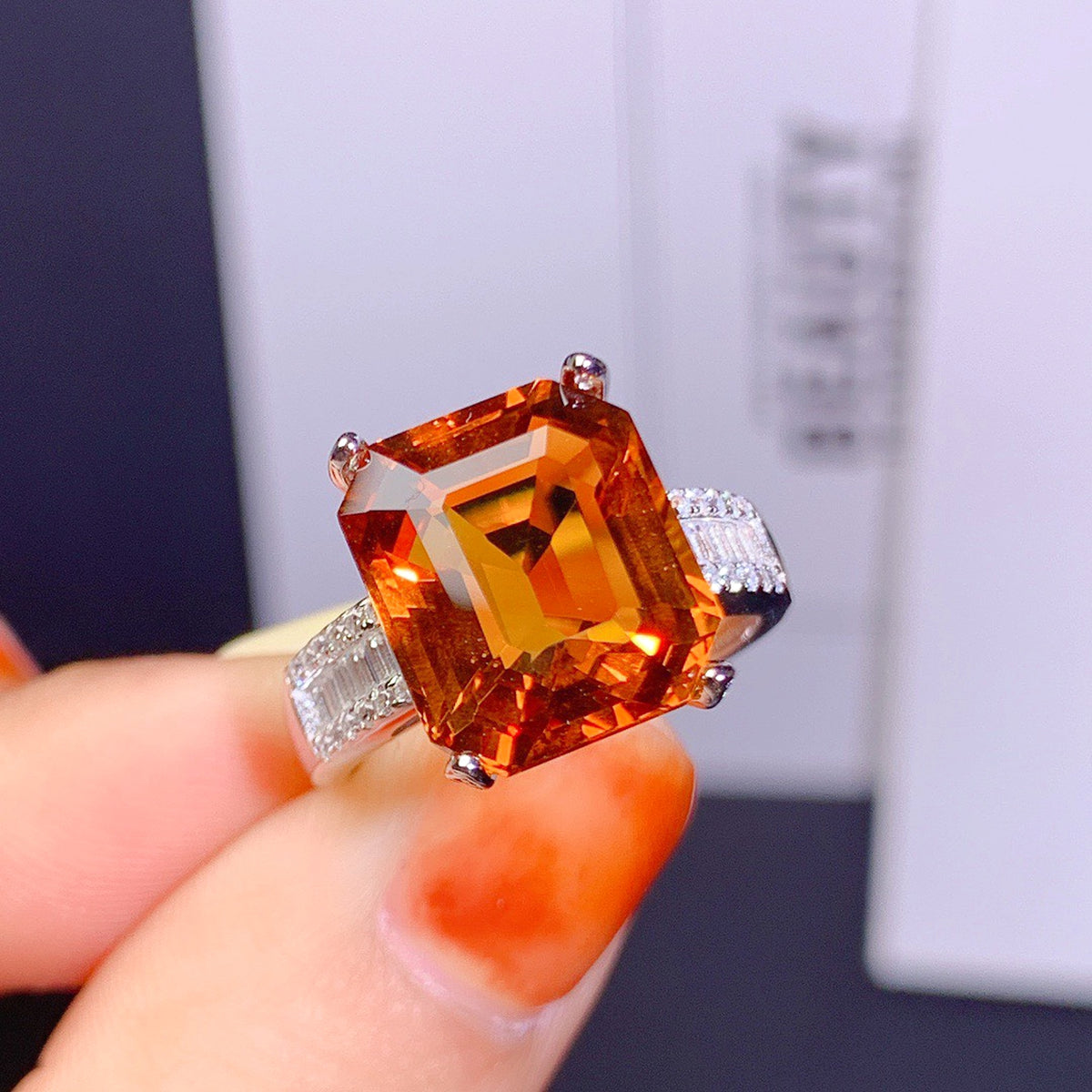 Large GrLuxeJewels™ – FireCrown Citrine Ring - enhanced image 6
