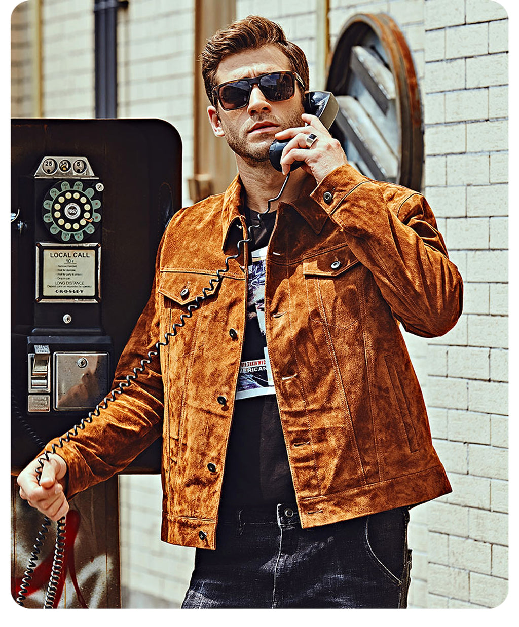 Leather Biker Jacket For Men American - enhanced image 6