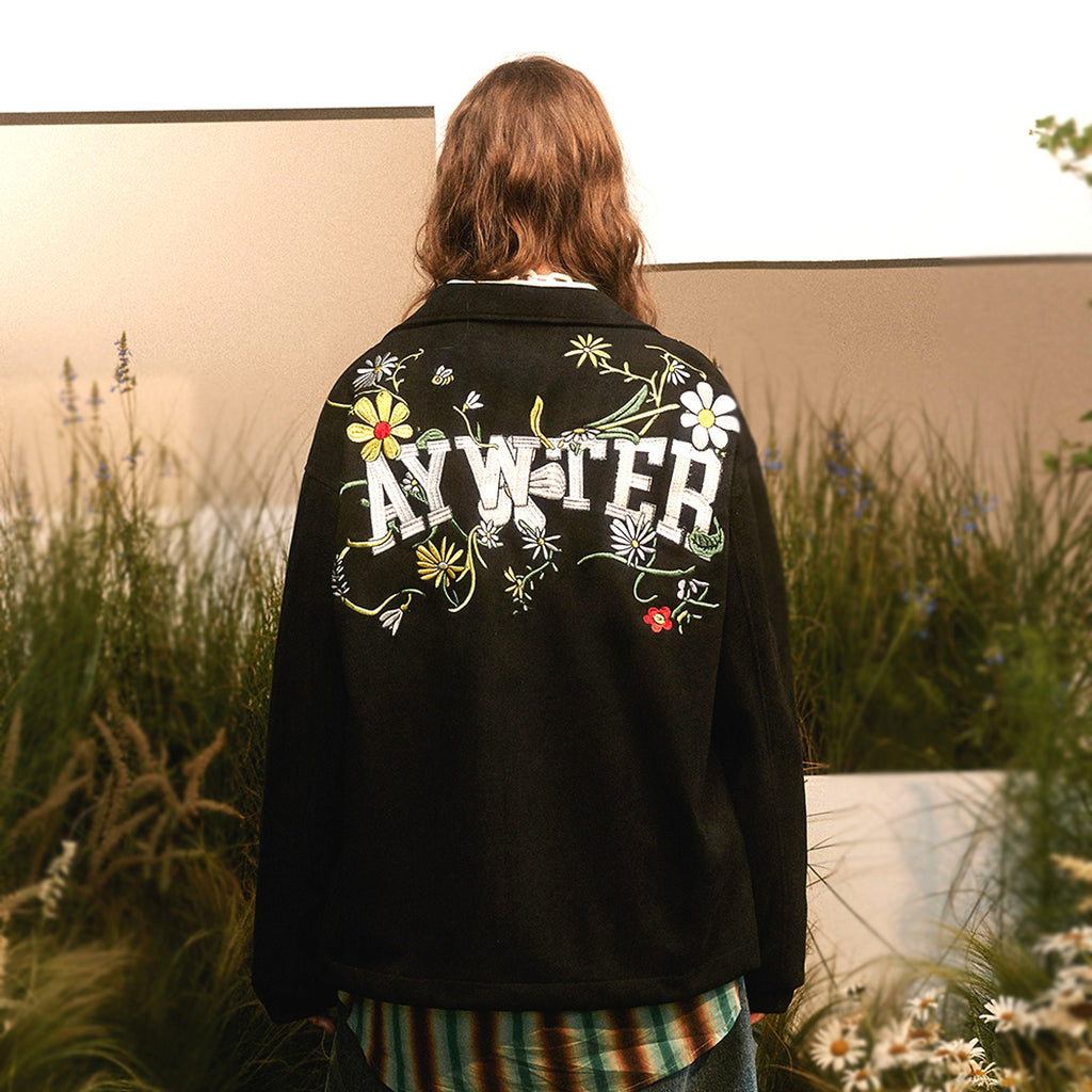 Letter Floral Embroidered Jacket For Men - enhanced image 6