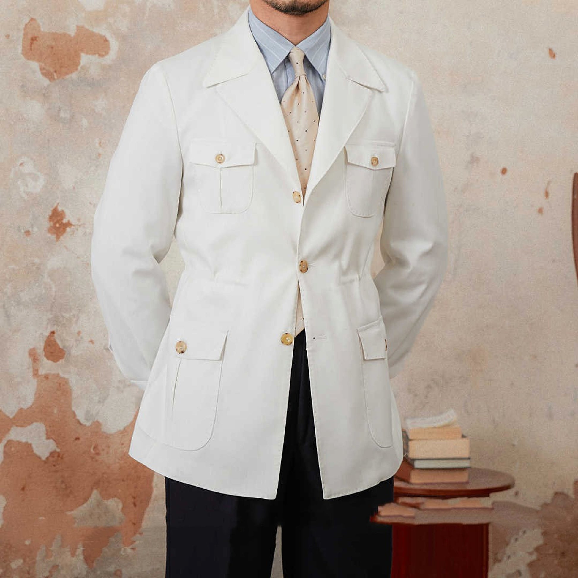 LinoClassico™ – Italian Retro Linen-Blend Jacket - enhanced image 6