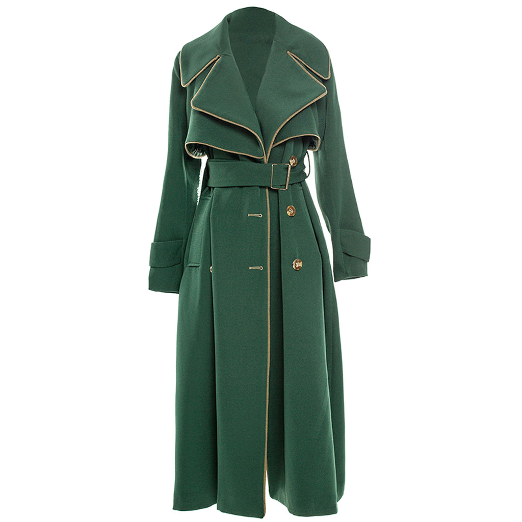 Long Coat Temperament British Style Double Breasted - enhanced image 6