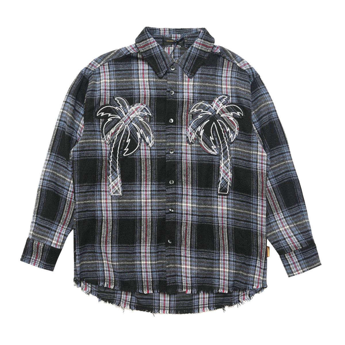 Loose Casual Polo Collar Raw Coconut Embroidered DressShirt Men - enhanced image 6