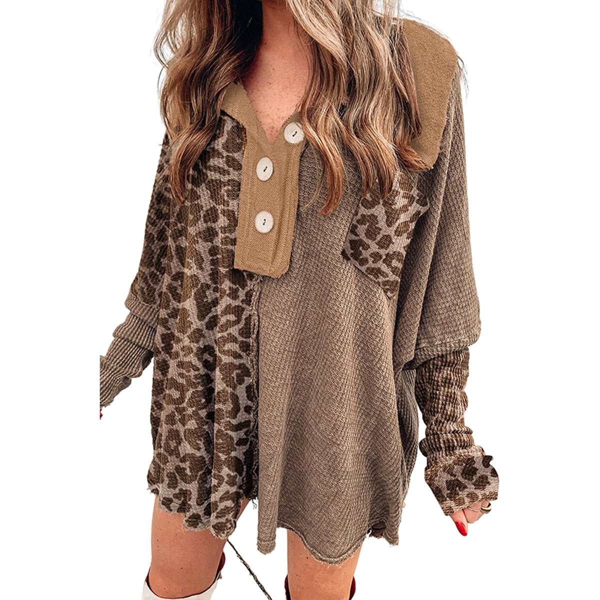 Loose Contrast Color V-neck Sweater Women - enhanced image 6
