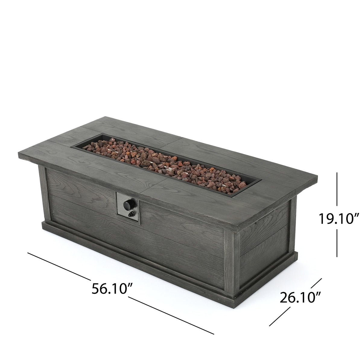 LuneluX_Home – Outdoor LuxeFire Table (Grey Finish, 50K Flame) - enhanced image 6