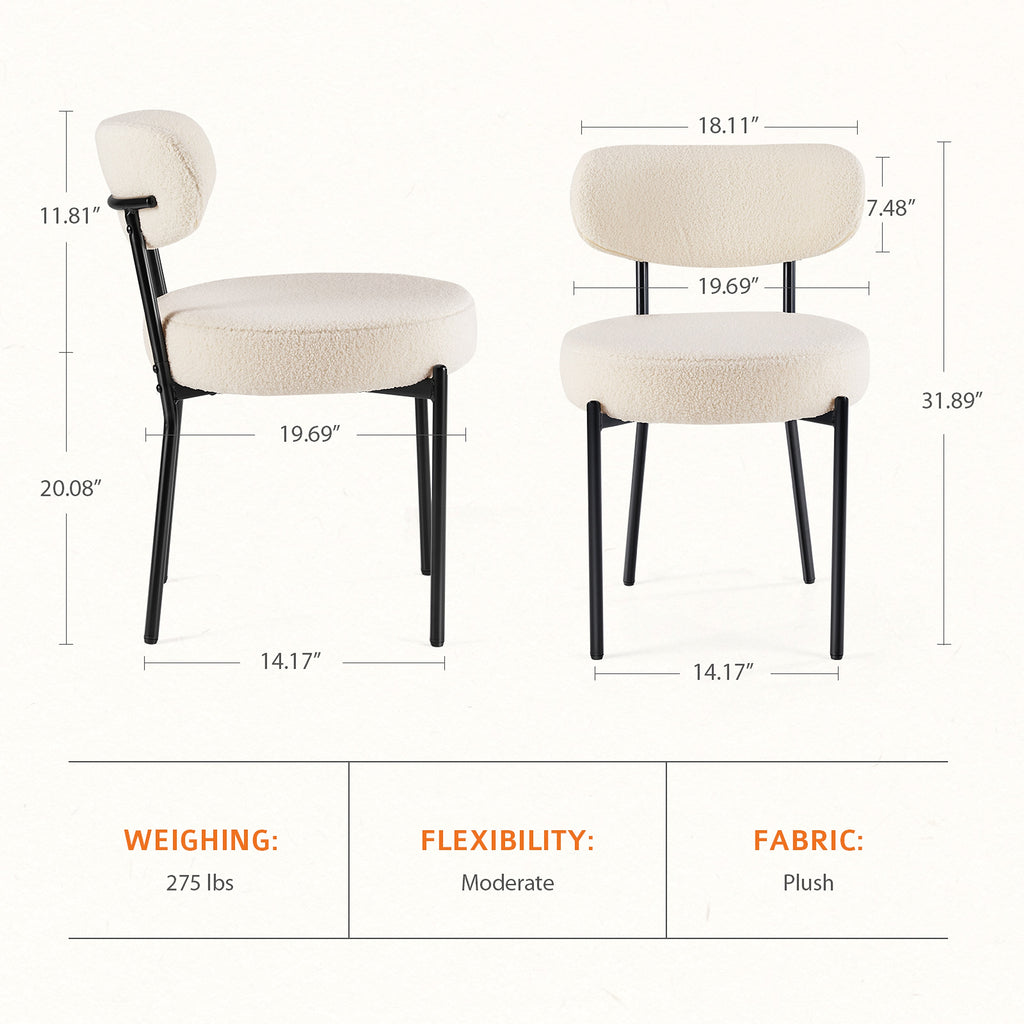 LuneluX_Home – Set of 2 Bouclé Dining Chairs | Nordic Edition - enhanced image 6