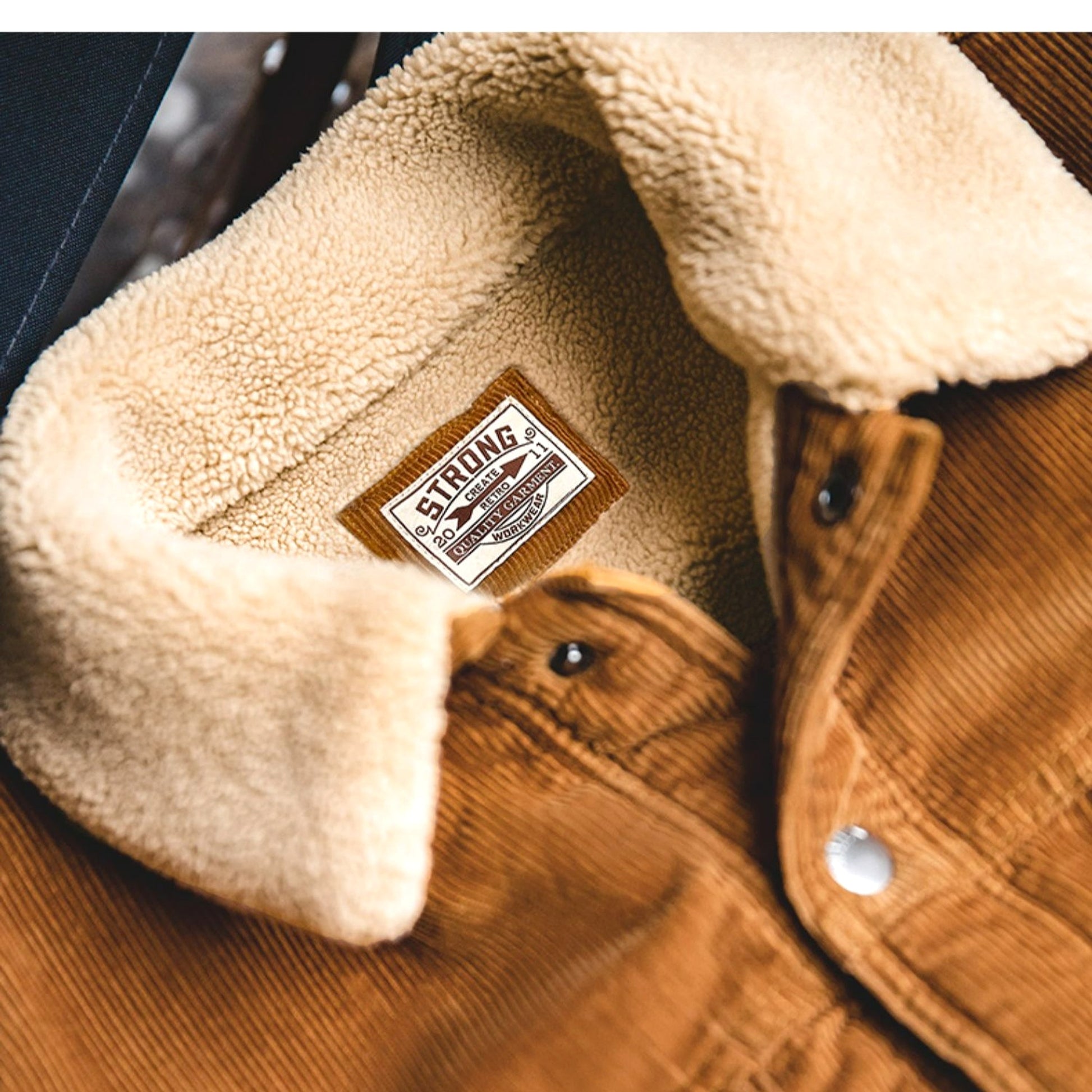 Men Retro Corduroy Lapel Jacket - enhanced image 6