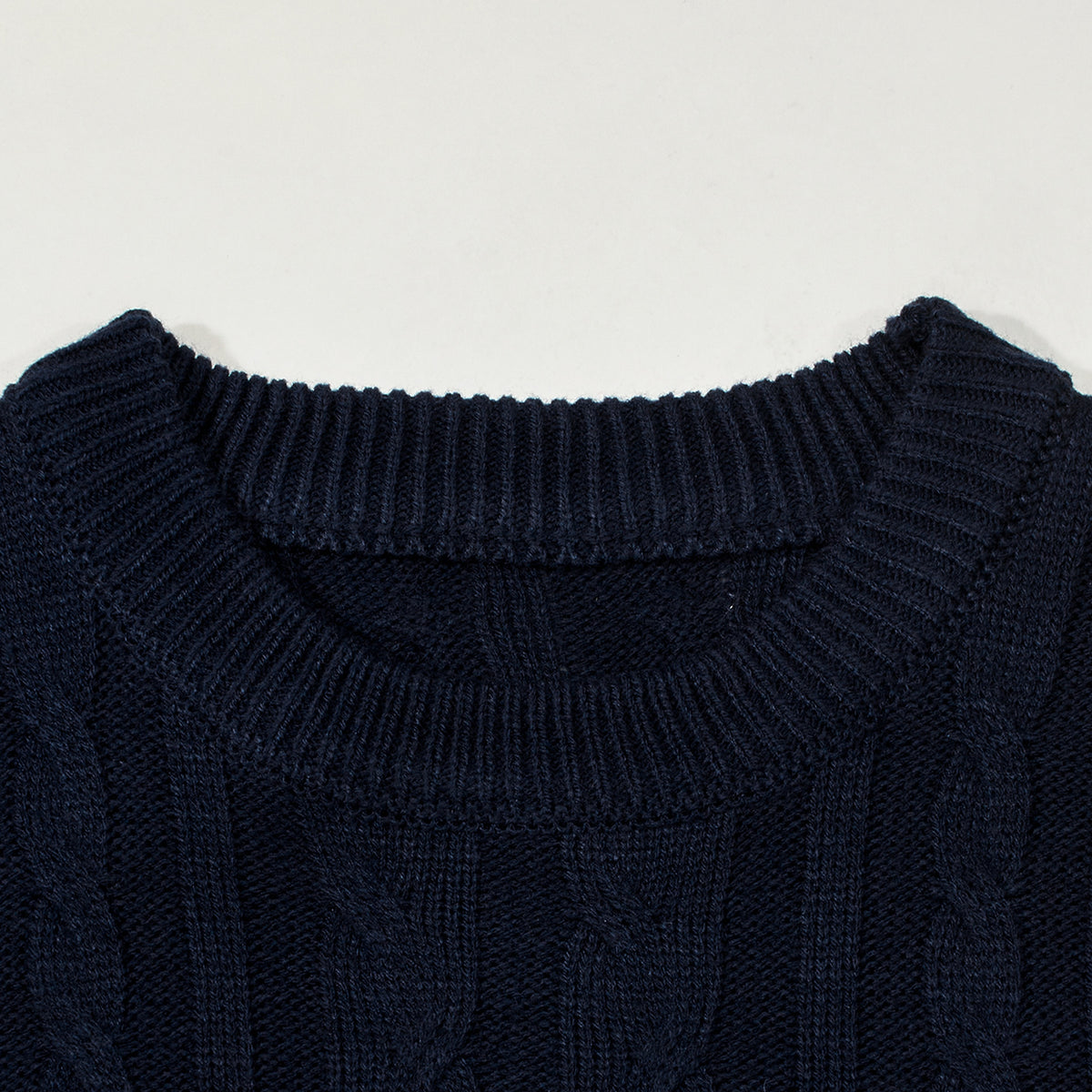 Men's Casual Color Block Long Sleeve Cable Knit Pullover Sweater - enhanced image 6