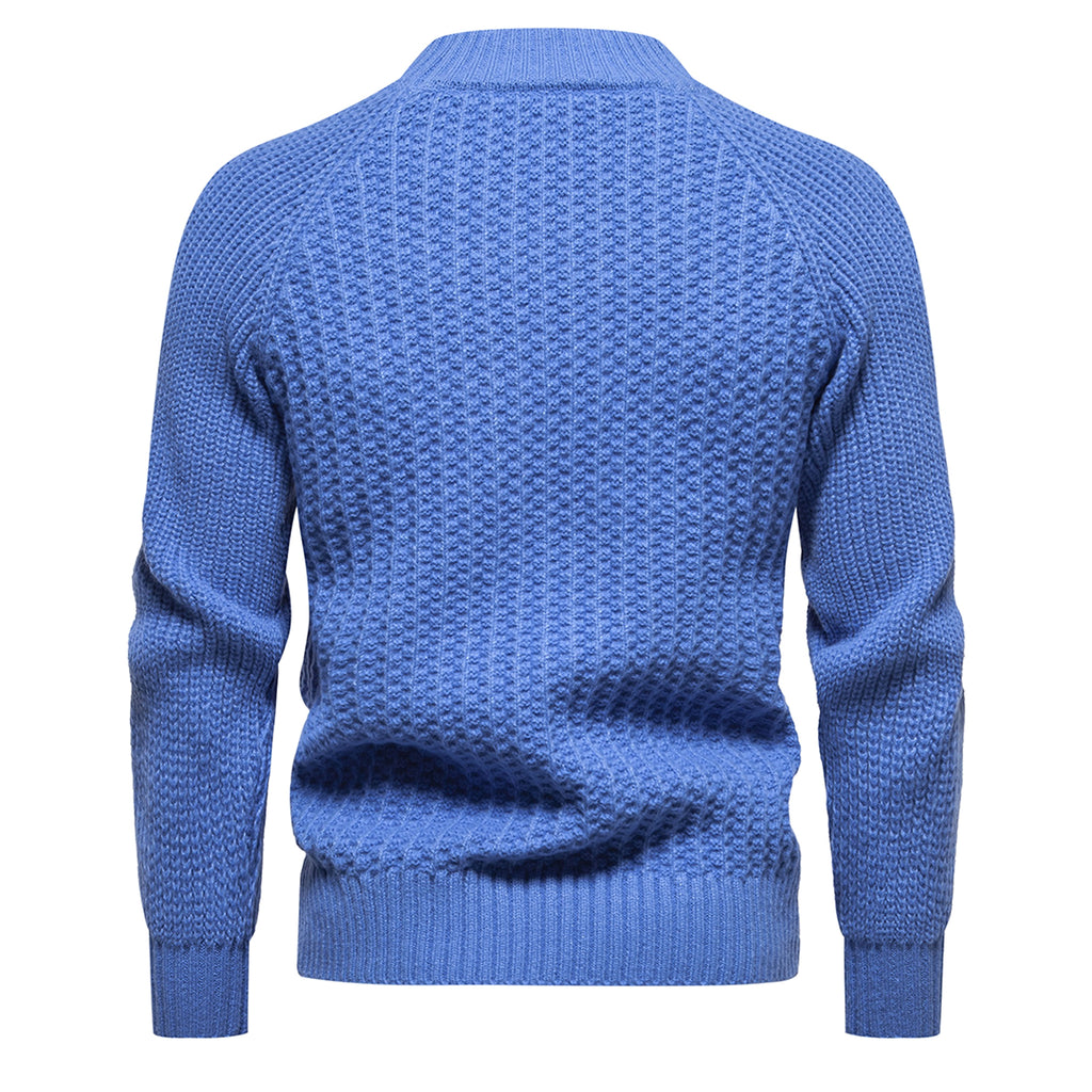 Men's Casual Loose Solid Color Round Neck Sweater - enhanced image 6