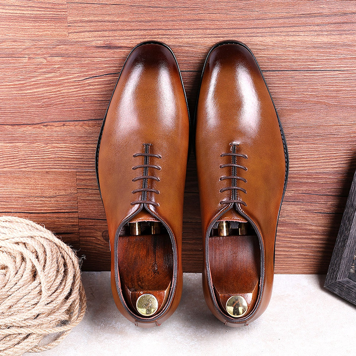 Men's Cowhide Business Casual Rubber Shoes - enhanced image 6