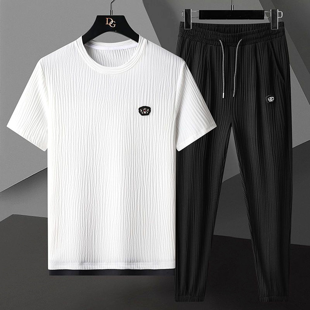 Men's Fashion Casual Exercise Quick-drying Short Sleeve Trousers Suit - enhanced image 6