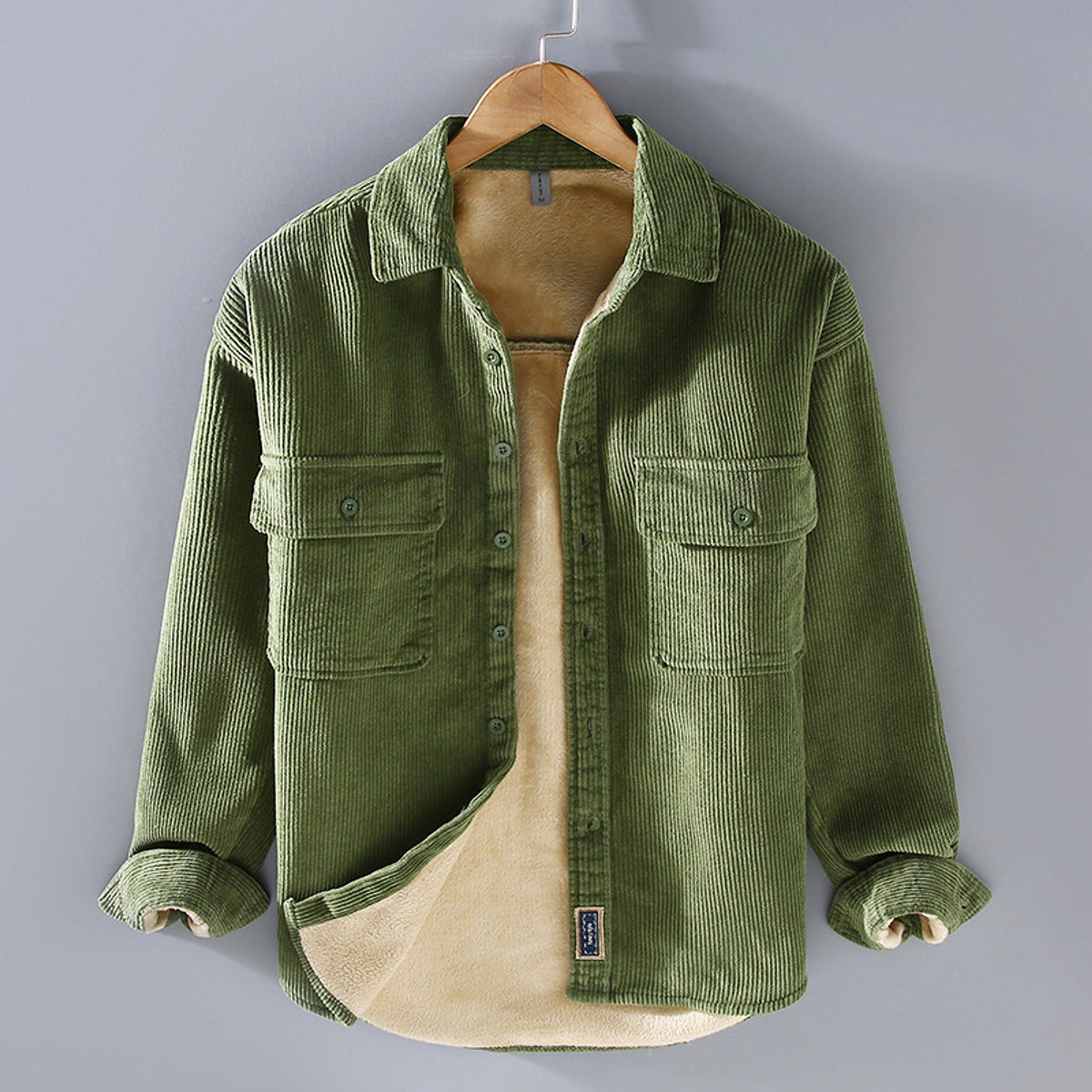 A.1 Men's Fleece Lined Padded Warm Keeping Casual Coat Shirt - enhanced image 6