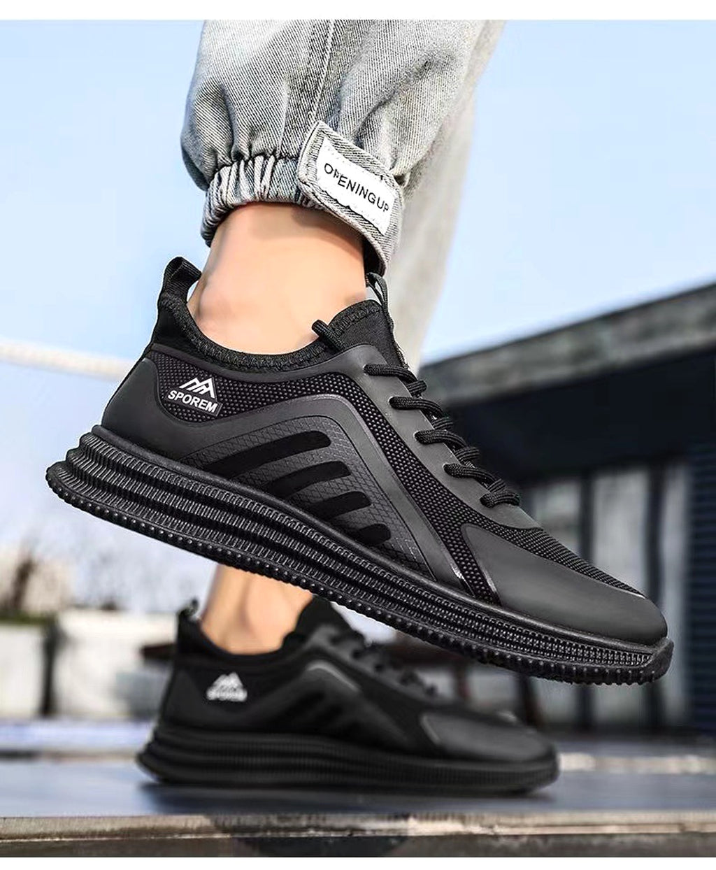 Men's Fly Woven Mesh Shoes Soft Sole Sneakers - enhanced image 6