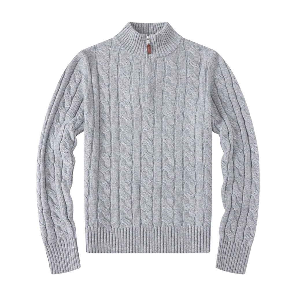 Men's Half-height Zip Twist Knit Bottoming Shirt - enhanced image 6