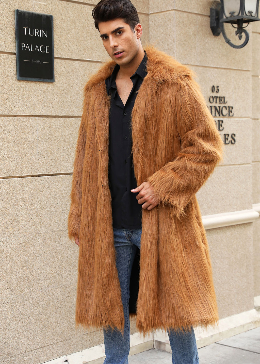 A.1 Men's Imitation Fox Fur Warm Coat Jacket - enhanced image 6
