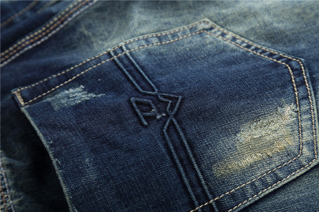 Men's Jeans Wear Hole Straight Tube - enhanced image 6