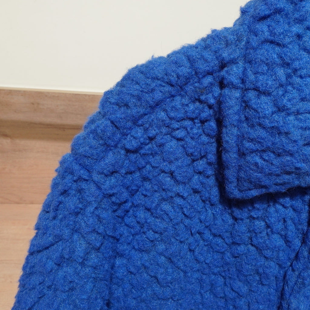 Men's Klein Blue Loose Version Imitation Lamb Wool Fleece Jacket - enhanced image 6