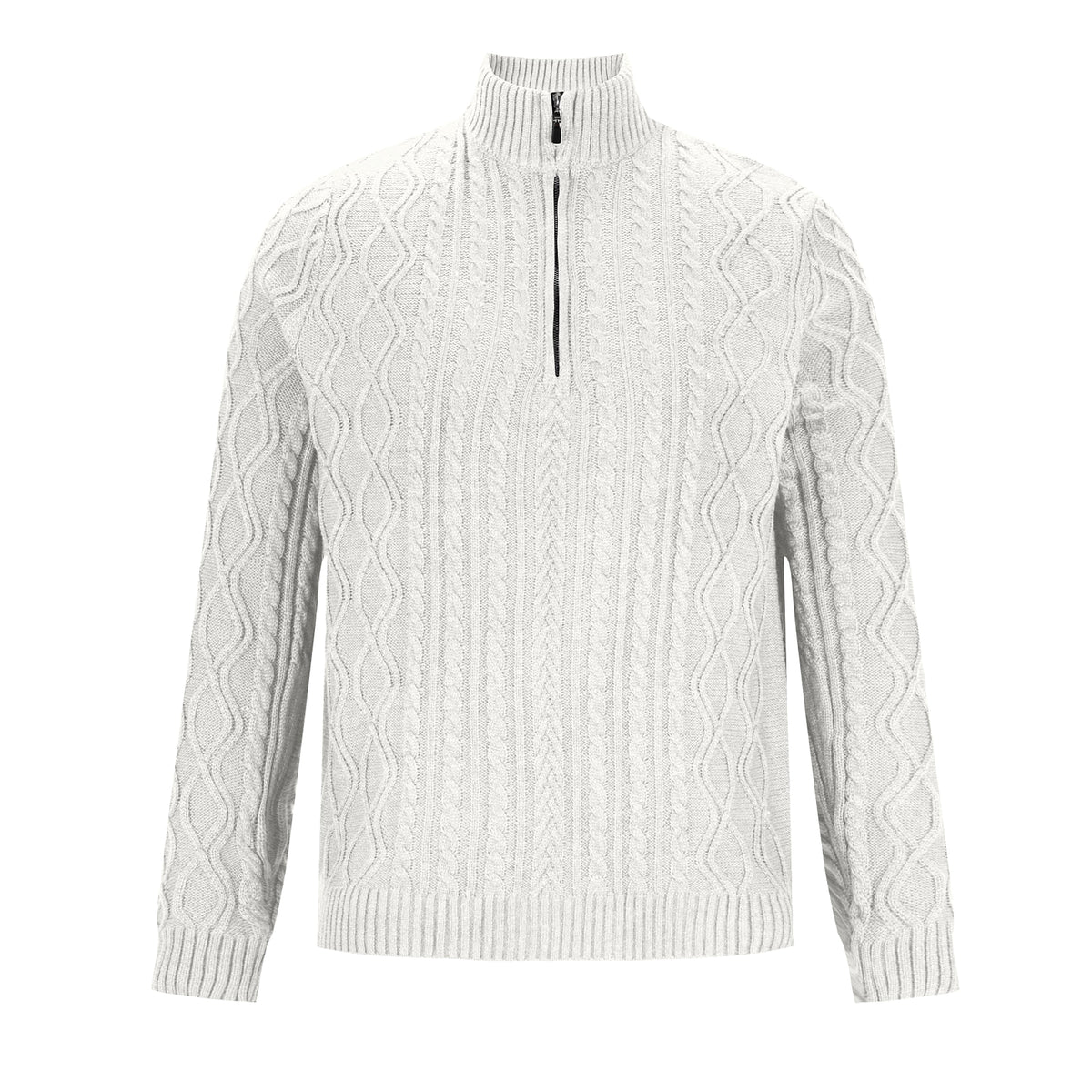 Men's Knitwear Half Zipper Coat Solid Color Twisted Thickened Sweater - enhanced image 6