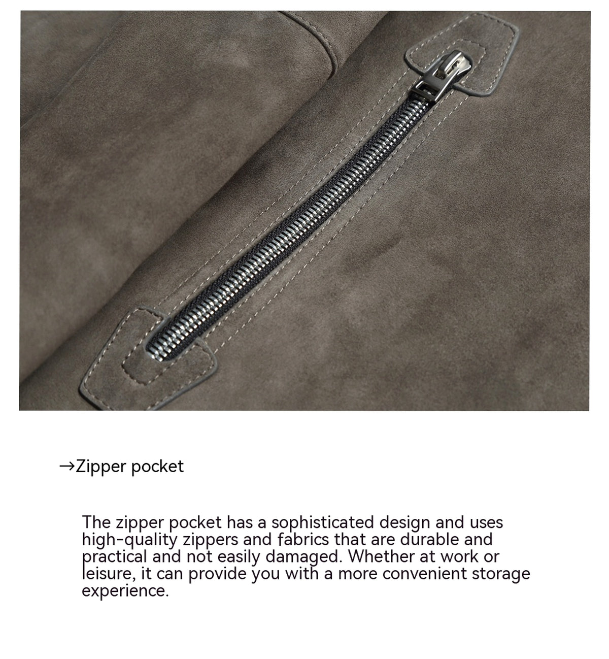 A1. Men's Lambskin Suede Lapel Biker's Leather Jacket - enhanced image 6