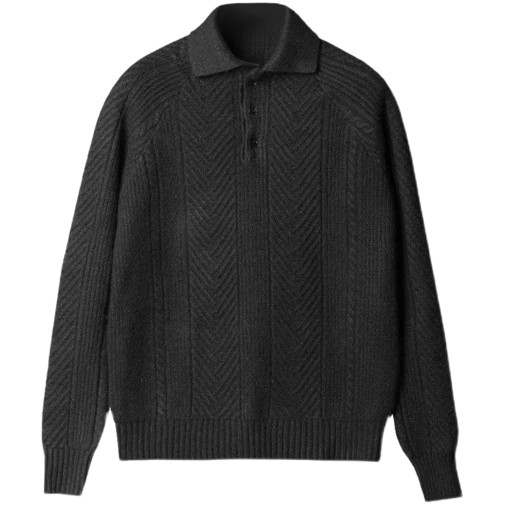 Men's Lapel Knitted Sweater Winter Pullover Long-sleeved Top Clothes - enhanced image 6