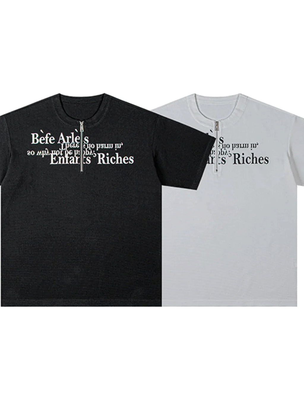 Men's Letter Quarter Zip Short Sleeve T-Shirt - enhanced image 6
