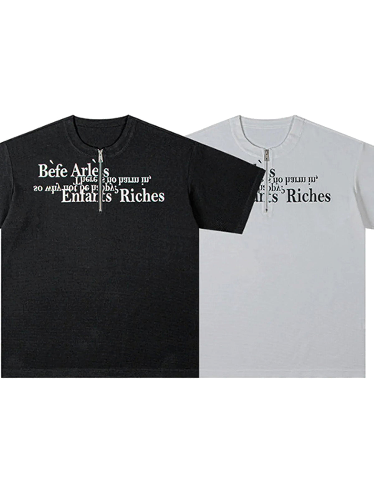 Men's Letter Quarter Zip Short Sleeve T-Shirt - enhanced image 6
