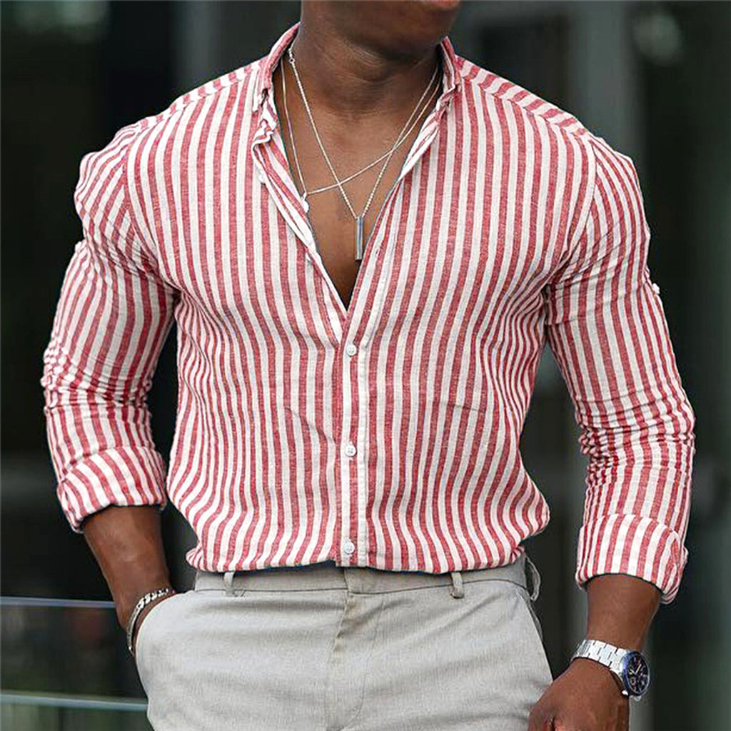 Men's Long Sleeve Lapel Plaid DressShirt - enhanced image 6