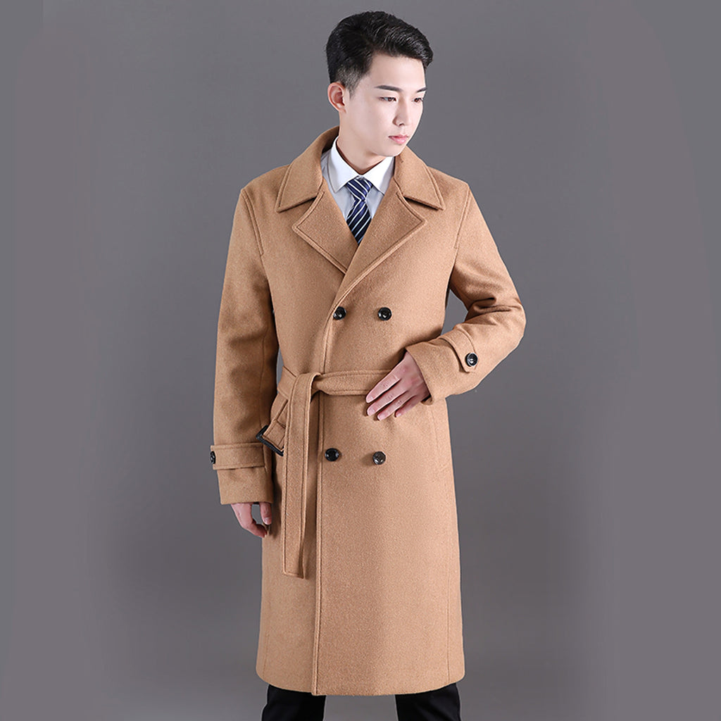 Men's Long Trench Coat - enhanced image 6