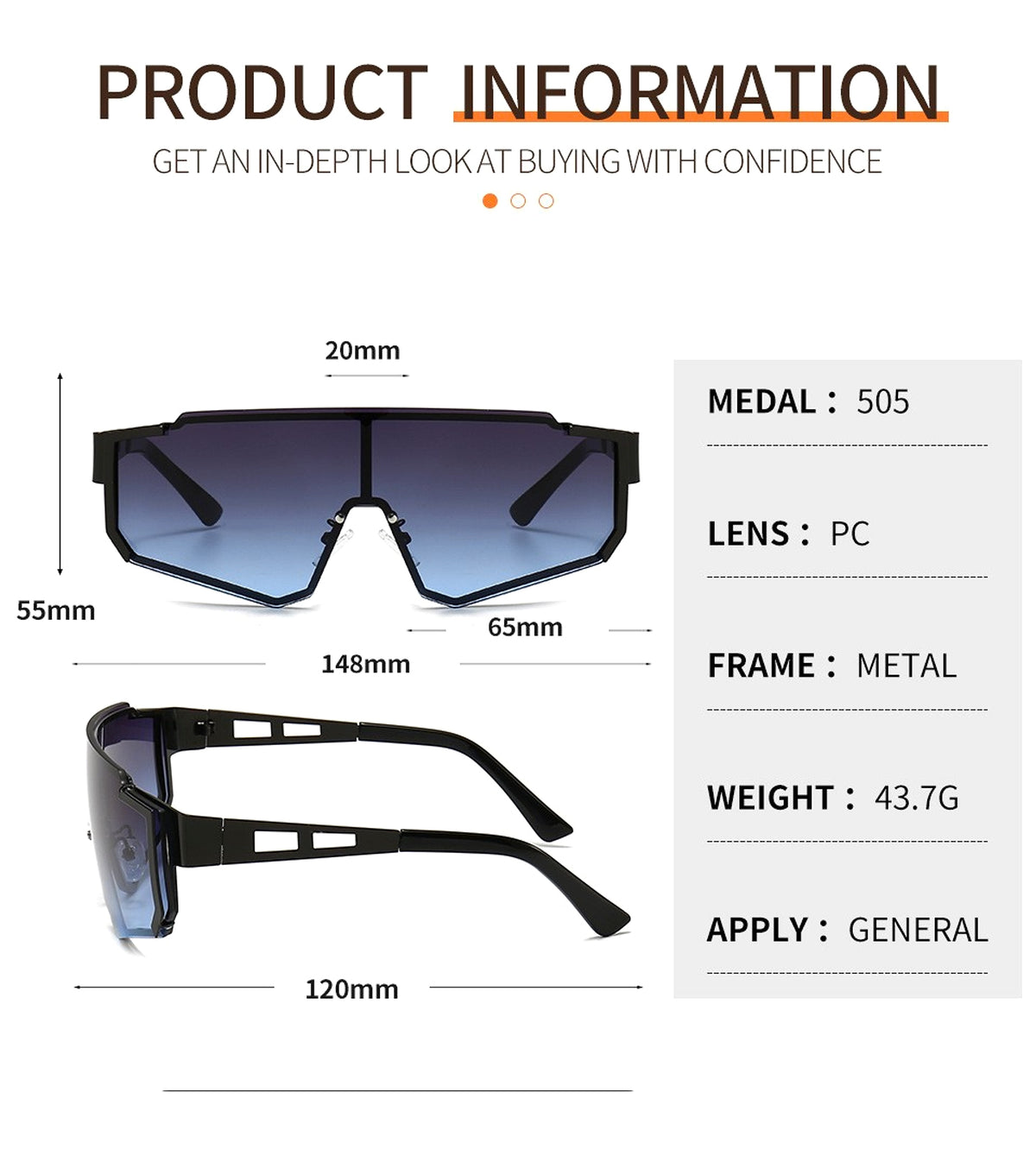 Men's Metal Personality Sunglasses Accessories - enhanced image 6