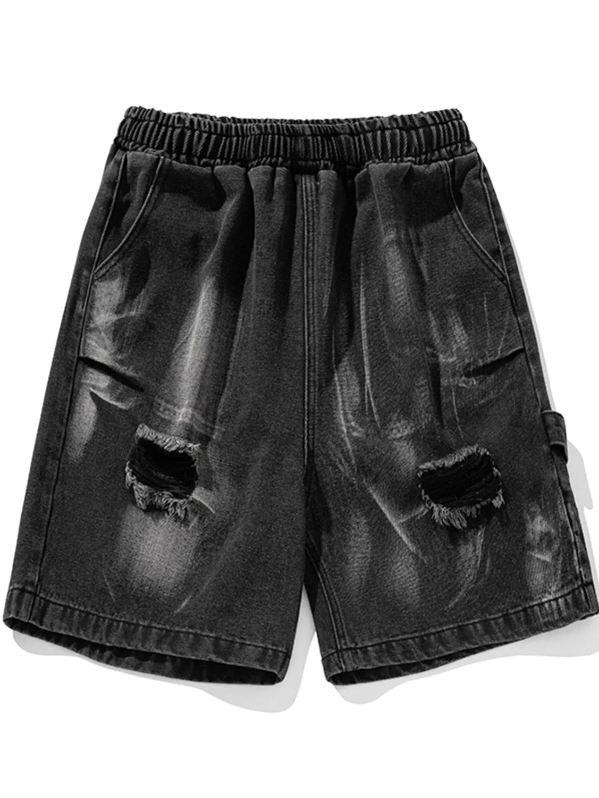 Men's Plus Size Distressed Cargo Denim Shorts - enhanced image 6