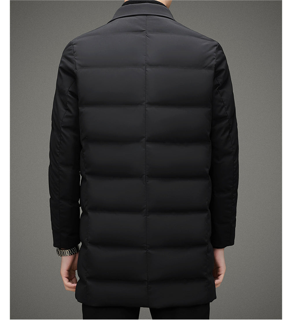 A.1 Men's Scarf Collar Cold-proof Down Jacket Coat Mid-length - enhanced image 6