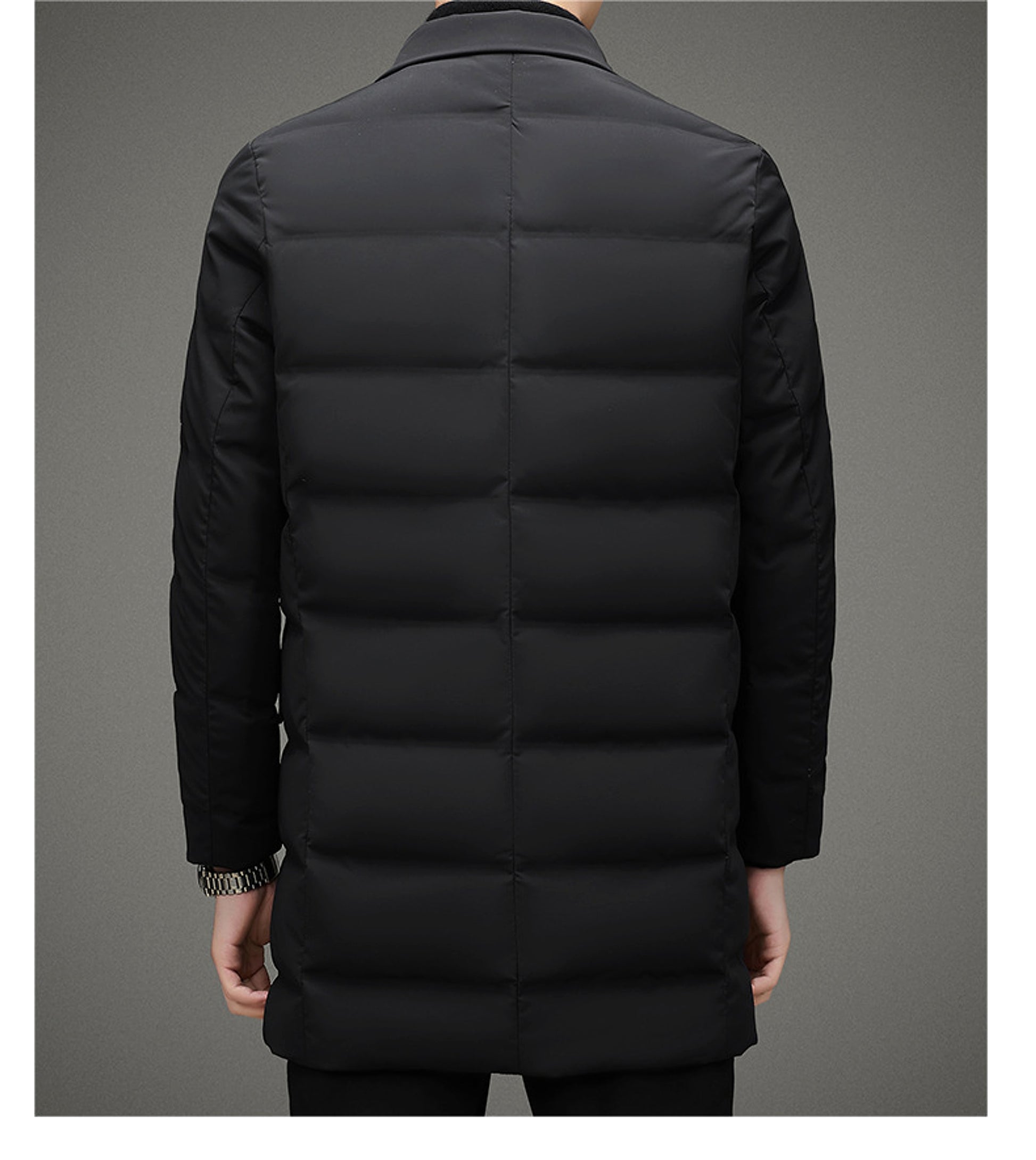A.1 Men's Scarf Collar Cold-proof Down Jacket Coat Mid-length - enhanced image 6