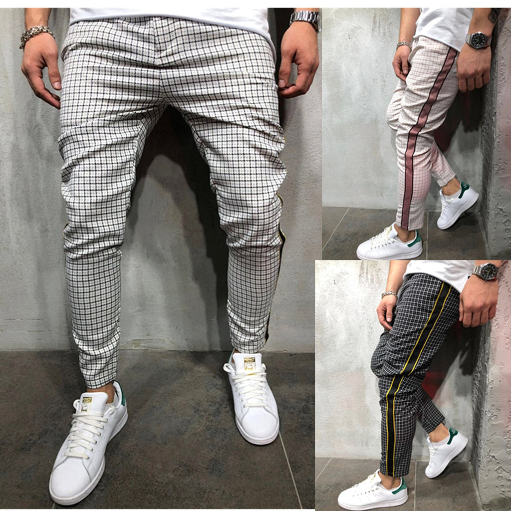 Men's Slim-fitting Cool Casual Sports Striped Side Ribbon Trousers (Jeans & Pants) - enhanced image 6