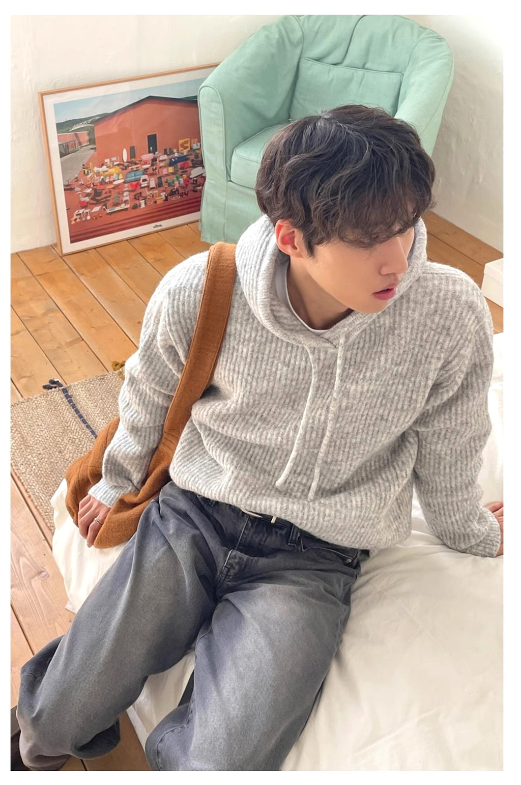 Men's Slouchy Fluffy Hoodie Jacket – Soft Thickened Winterwear - enhanced image 6