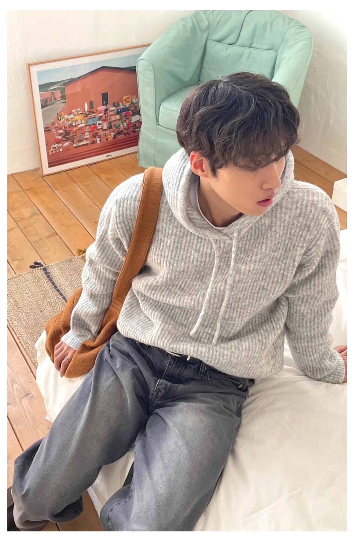 Men's Slouchy Fluffy Hoodie Jacket – Soft Thickened Winterwear - enhanced image 6