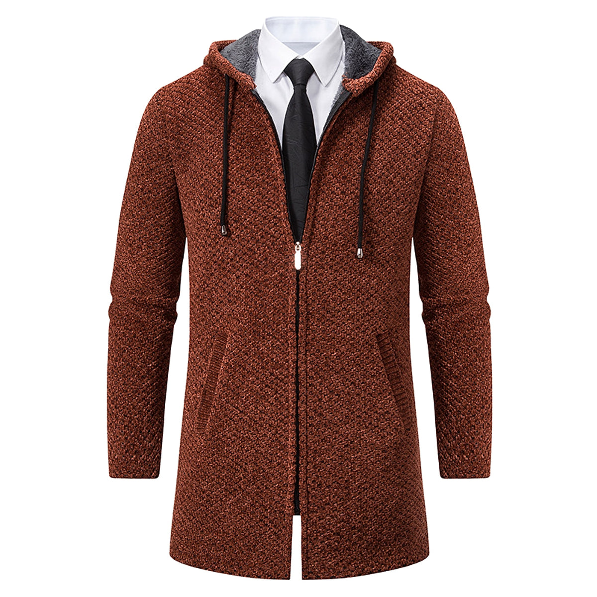 A.1 Men's Solid Color Cardigan Sweater - enhanced image 6