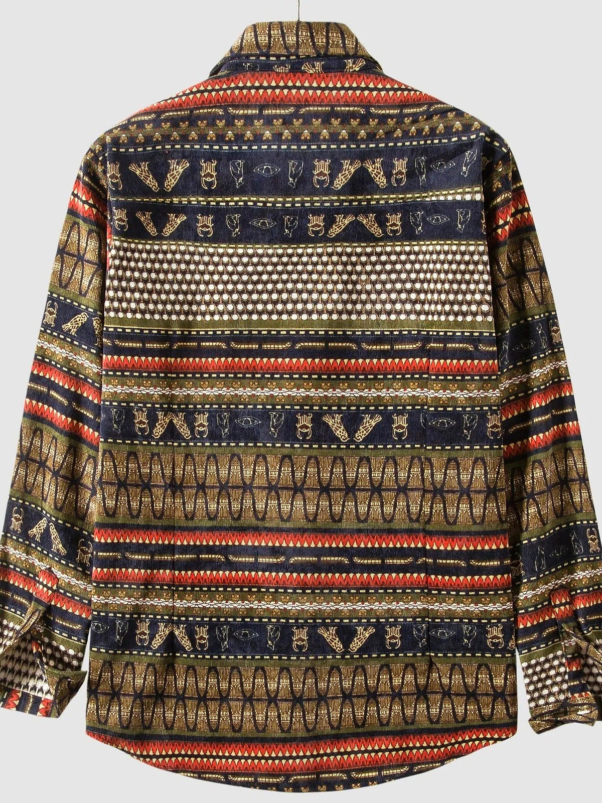 Men's Vintage Ethnic Print Button Down Shirt - enhanced image 6
