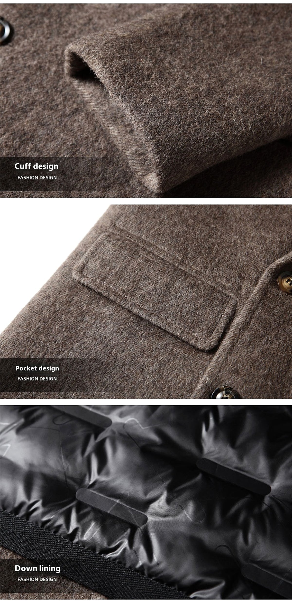 Men's Woolen Coat Autumn And Winter - enhanced image 6