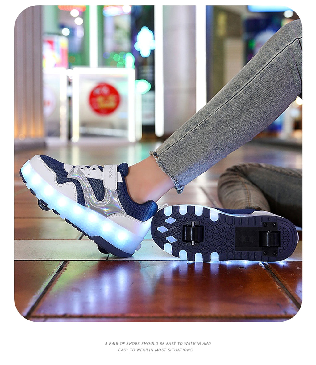 Mesh Heelys Double-wheeled Boys And Girls Skate Shoes - enhanced image 6
